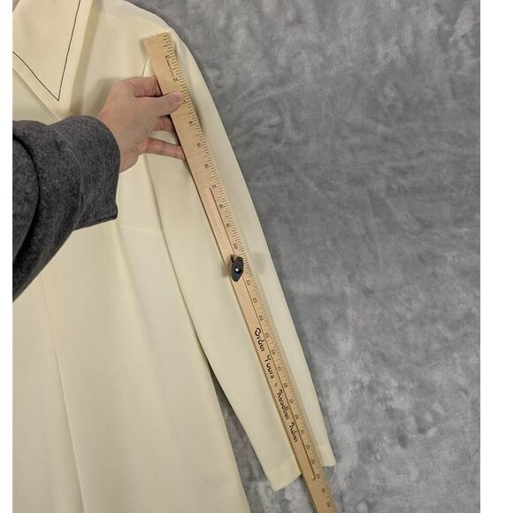 Vintage Fred Rothschild Dress Womens 12 Ivory Long Sleeve Detachable Capelet - Picture 7 of 14